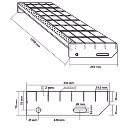 vidaXL Grate Step Metal Garden Stair Anti-slip Patio Stairs Galvanised Steel - press locked, 100 x 24 x 7 cm