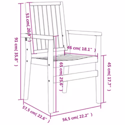 vidaXL Stackable Garden Chairs Outdoor Chair Wooden Armchair Solid Wood Teak - 4 pcs - Additional view 6