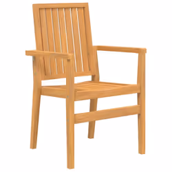 vidaXL Stackable Garden Chairs Outdoor Chair Wooden Armchair Solid Wood Teak - 6 pcs - Additional view 2
