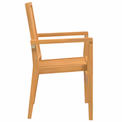 vidaXL Stackable Garden Chairs Outdoor Chair Wooden Armchair Solid Wood Teak - 6 pcs - Additional view 4