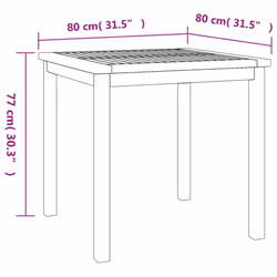 vidaXL Garden Dining Set Outdoor Table and Chairs Solid Wood Teak - 80 cm table length/ 2 piece