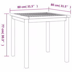 vidaXL Garden Dining Set Outdoor Table and Chairs Solid Wood Teak - 80 cm table length/ 4 piece