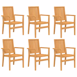 vidaXL Garden Dining Set Outdoor Table and Chairs Solid Wood Teak - 160 cm table length/ 6 piece - Additional view 2