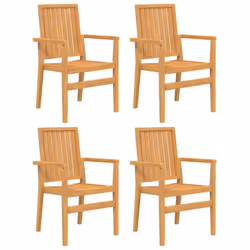 vidaXL Garden Dining Set Outdoor Table and Chairs Solid Wood Teak - 180 cm table length/ 4 piece - Additional view 2
