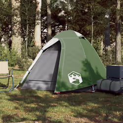 vidaXL Camping Tent 4 Persons Portable Outdoor Hiking Dome Tent Waterproof - green, 254 x 135 x 112 cm - Additional view 2