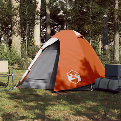 vidaXL Camping Tent 4 Persons Portable Outdoor Hiking Dome Tent Waterproof - orange, 254 x 135 x 112 cm - Additional view 2