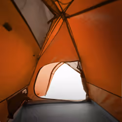 vidaXL Camping Tent 4 Persons Portable Outdoor Hiking Dome Tent Waterproof - orange, 254 x 135 x 112 cm - Additional view 9