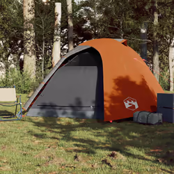 vidaXL Camping Tent 4 Persons Portable Outdoor Hiking Dome Tent Waterproof - orange, 267 x 272 x 145 cm - Additional view 2
