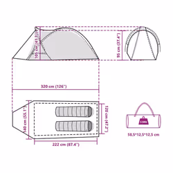 vidaXL Camping Tent 2 Persons Outdoor Hiking Portable Dome Tent Waterproof - green