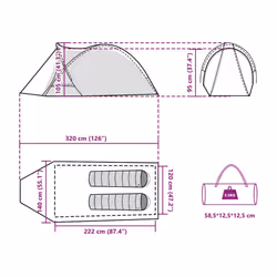 vidaXL Camping Tent 2 Persons Outdoor Hiking Portable Dome Tent Waterproof - orange