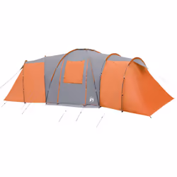 vidaXL Family Tent Dome 12-Person Camping Dome Tent Grey and Orange Waterproof - Additional view 4