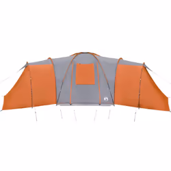 vidaXL Family Tent Dome 12-Person Camping Dome Tent Grey and Orange Waterproof - Additional view 5