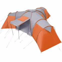 vidaXL Family Tent Dome 12-Person Camping Dome Tent Grey and Orange Waterproof - Additional view 8