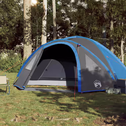 vidaXL Camping Tent 4 Persons Outdoor Hiking Portable Dome Tent 185T Taffeta - blue, 300 x 250 x 132 cm