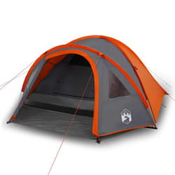 vidaXL Camping Tent 4 Persons Outdoor Hiking Portable Dome Tent 185T Taffeta - orange, 300 x 250 x 132 cm