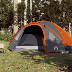 vidaXL Camping Tent 4 Persons Outdoor Hiking Portable Dome Tent 185T Taffeta - orange, 300 x 250 x 132 cm