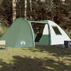 vidaXL Camping Tent 4 Persons Outdoor Hiking Portable Dome Tent 185T Taffeta - green, 466 x 342 x 200 cm