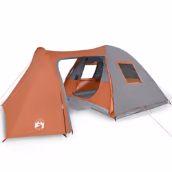 vidaXL Camping Tent 4 Persons Outdoor Hiking Portable Dome Tent 185T Taffeta - orange, 466 x 342 x 200 cm