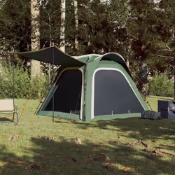 vidaXL Camping Tent 4-Person Patio Dome Tent Green Quick Release Waterproof