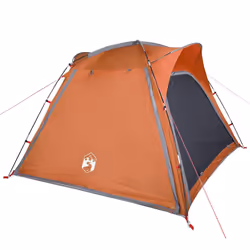 vidaXL Camping Tent 4-Person Dome Tent Grey and Orange Quick Release Waterproof - Additional view 5