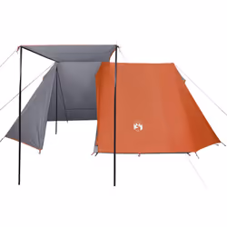 vidaXL Camping Tent 3-Person Lightweight Dome Tent Grey and Orange Waterproof - Additional view 6