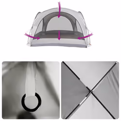 vidaXL Party Tent Garden Party Gazebo Patio Canopy Marquee White Waterproof - Additional view 8