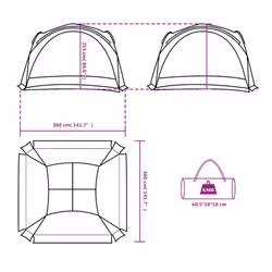vidaXL Party Tent Garden Party Gazebo Outdoor Canopy Marquee 185T Taffeta - blue - Additional view 9