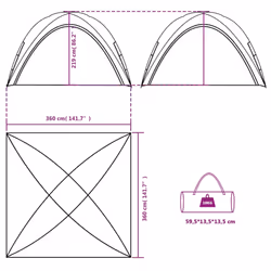 vidaXL Party Tent Garden Party Gazebo Patio Canopy Marquee Green Waterproof - Additional view 9