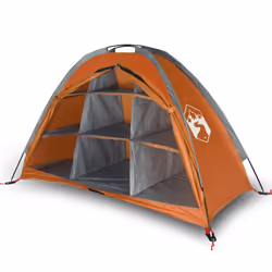 vidaXL Storage Tent Bike Tent 9 Compartments Grey and Orange 185T Taffeta