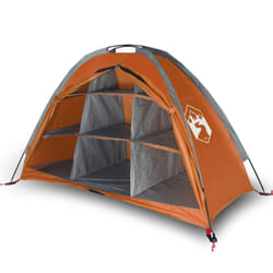 vidaXL Storage Tent Bike Tent 9 Compartments Grey and Orange 185T Taffeta