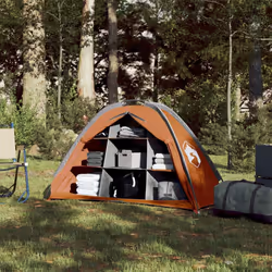 vidaXL Storage Tent Bike Tent 9 Compartments Grey and Orange 185T Taffeta