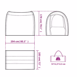 vidaXL Storage Tent Garden Bicycle Storage Shed Outdoor Bike Tent 185T Taffeta - grey