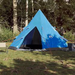 vidaXL Camping Tent 4 Persons Outdoor Hiking Portable Dome Tent 185T Taffeta - blue