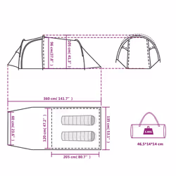 vidaXL Camping Tent Portable Outdoor Hiking Dome Tent Blackout Fabric Waterproof - blue, 2-person - Additional view 3