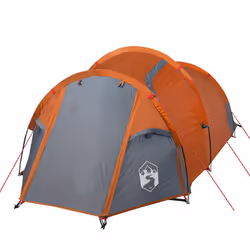 vidaXL Camping Tent Portable Outdoor Hiking Dome Tent Blackout Fabric Waterproof - orange, 3-person - Additional view 4