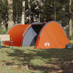 vidaXL Camping Tent Tunnel 4-Person Lightweight Dome Tent Orange Waterproof - Additional view 2