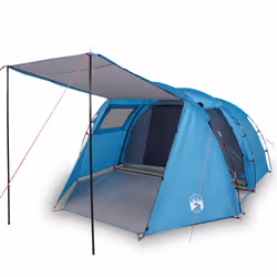 vidaXL Camping Tent Tunnel 4-Person Dome Tent Lightweight Tent Blue Waterproof