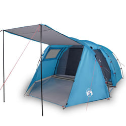 vidaXL Camping Tent Tunnel 4-Person Dome Tent Lightweight Tent Blue Waterproof