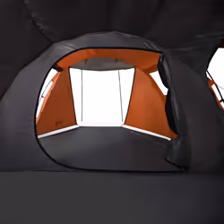 vidaXL Camping Tent Tunnel 4-Person Lightweight Tent Grey & Orange Waterproof - Additional view 9