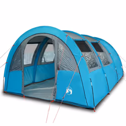 vidaXL Camping Tent Tunnel 4-Person Dome Tent Lightweight Tent Blue Waterproof