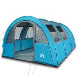 vidaXL Camping Tent Tunnel 4-Person Dome Tent Lightweight Tent Blue Waterproof