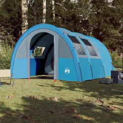 vidaXL Camping Tent Tunnel 4-Person Dome Tent Lightweight Tent Blue Waterproof
