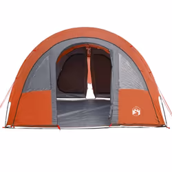 vidaXL Camping Tent Tunnel 4-Person Lightweight Tent Grey & Orange Waterproof - Additional view 6