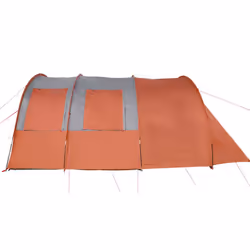 vidaXL Camping Tent Tunnel 4-Person Lightweight Tent Grey & Orange Waterproof - Additional view 7