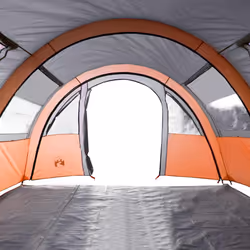 vidaXL Camping Tent Tunnel 4-Person Lightweight Tent Grey & Orange Waterproof - Additional view 9
