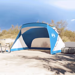 vidaXL Beach Tent Patio Picnic Lightweight Sun Shelter Shade Tent 185T Taffeta - blue