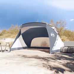 vidaXL Beach Tent Patio Picnic Lightweight Sun Shelter Shade Tent 185T Taffeta - grey