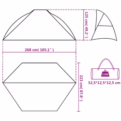 vidaXL Beach Tent Lightweight Tent Sun Shelter Shade Tent Grey 185T Polyester - Additional view 3