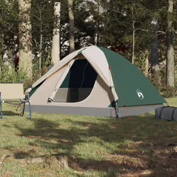 vidaXL Camping Tent Dome 3-Person Lightweight Tent Dome Tent Green Waterproof