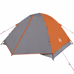 vidaXL Camping Tent Dome 3-Person Lightweight Tent Grey and Orange Waterproof - Additional view 4